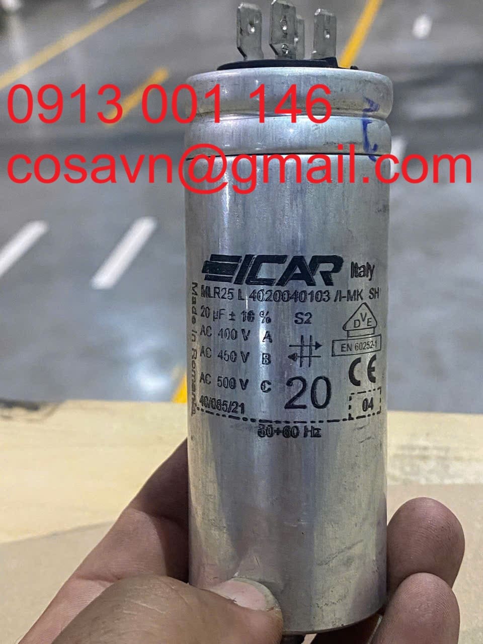 Tụ khởi động động cơ ICAR MLR25 dòng L MLR25 L 4020040103 /I-MK SH